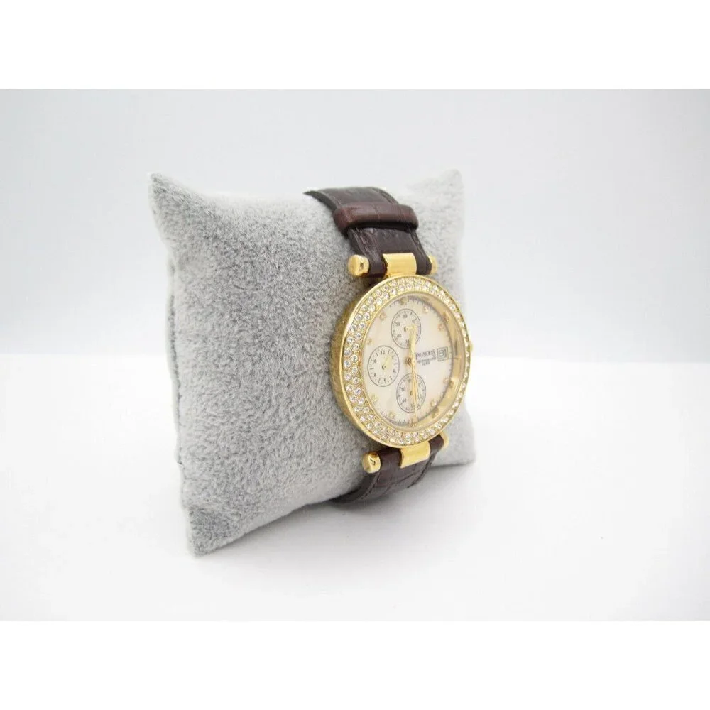 Women Princess Paris Chrono Quartz WR Analog 37mm Dial Causal Round Watch (F773)